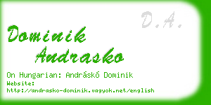 dominik andrasko business card